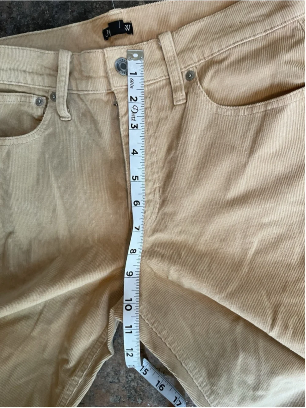J. Crew High Rise Slim Demi Boot Pant Corduroy Light Khaki Preppy Casual Classic